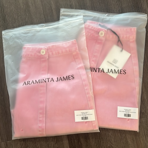 Araminta James Merci Denim Skirt Acid-Washed Peony NWT - Picture 7 of 8